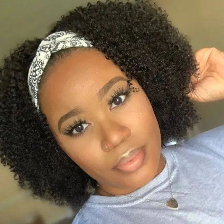 Afro-Kinky-Curly-Headband-Wig-Human-Hair-Brazilian-Remy-Hair-Full-Machine-Made-Wig-For-Black (1)