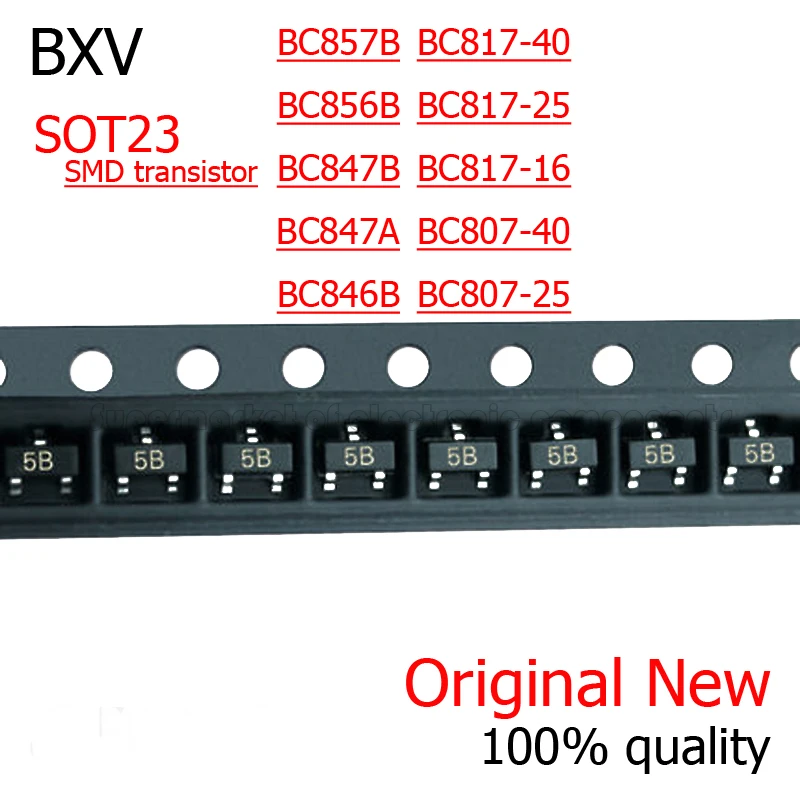 Транзистор SMD 100 BC807-25 BC807-40 BC817-25 BC846B BC847B BC847C BC848B BC856B BC857B SOT23 BC817-40 шт. | Электронные