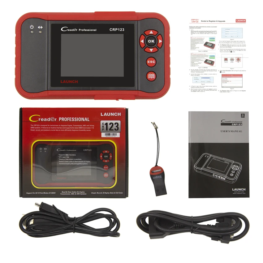 Launch Creader Professional 123 OBD OBDII диагностический инструмент OBD2 автоматический сканер считыватель кодов многоязычный obd obd2 с чипом DP431