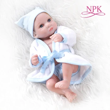 

NPK 26CM mini size handfuls of fun reborn baby boy doll premie baby collectible doll Chrismas Gift