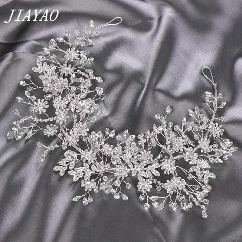 

Rhinestone Flower Headband Bride Tiara Hair Accessories Wedding Hairband Handmade Hair Vine Rhinestone Bridal Headband Headpiece