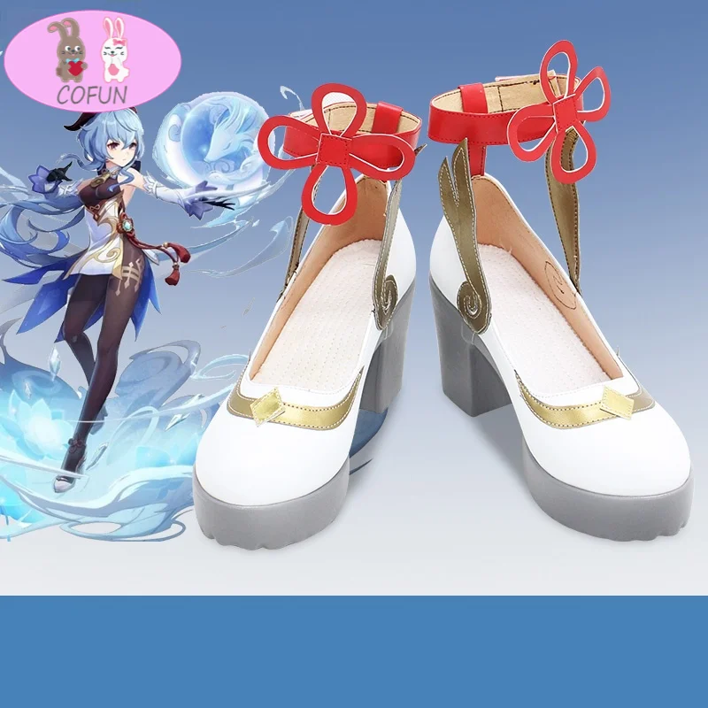 

Хит продаж, обувь для косплея Genshin Impact Ganyu на высоком каблуке для женщин на Хэллоуин, новинка 2021