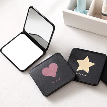 

Mini Square Makeup Mirror Portable Double-sided Cosmetic Mirror Folding Pocket Compact Mirror Travel Accessories Christmas Gift