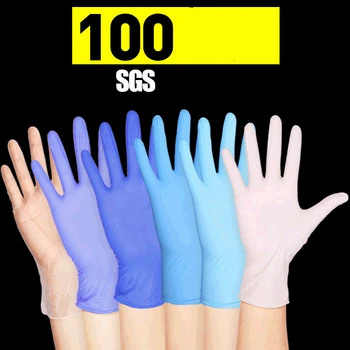 

Hot 100pcs/ pack Latex high elasticity PVC inspection for Protective Surgical gloves Anti Virus Influenza and Bacteria and oil