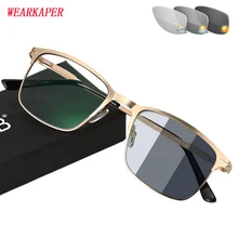 WEARKAPER, новинка, солнцезащитные очки с переходом, фотохромные очки для чтения, мужские очки для чтения, очки для пресбиопии 1,0-4,0