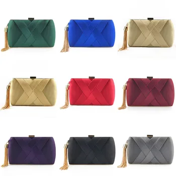 

Women's Elegant Tassel Pendant Silk Evening Party Clutch Bags Bridal Wedding Purse for Date Prom Banquet Wedding Parties Cocktai