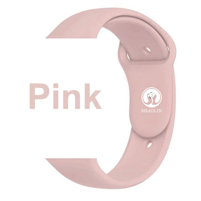 Pink Ремешок для Apple Watch 38 мм 42 мм iWatch 4 ремешок 44 мм 40 мм спортивный силиконовый ремень браслет correa Apple watch 4 3 2 1 Аксессуары - Цвет: Pink