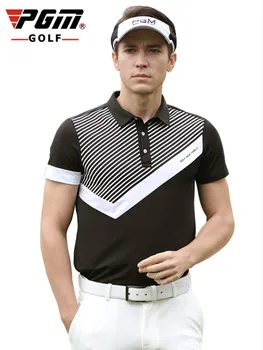 

PGM Golf Summer Quick Dry Clothing Men's Short-Sleeved Twill Stitching T-shirt Outdoor Sport Cloth For Male Yf252