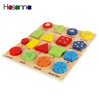 

Kids Montessori Educational Wooden Math Toys Shape Sorting Puzzle Board Early Learning Educational Game for Children