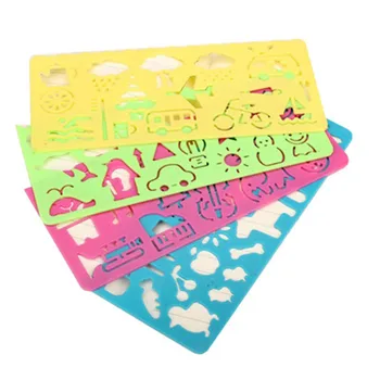 

4 Pcs/Set Baby Drawing Toys Kids DIY Drawing Picture Plastic Template Stencils Rulers Painting Tool Girl Boy Creativity Art Gift