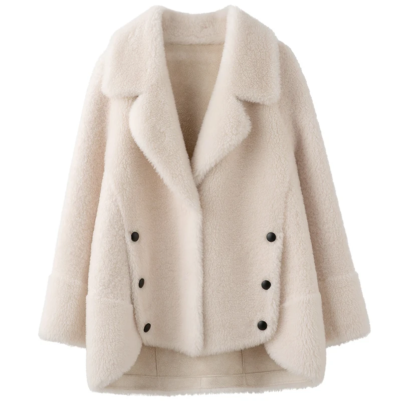 Abrigo de piel Real chaqueta de invierno para mujer ropa 2020 abrigos coreanos de esquilar ovejas chaquetas Vintage de lana 100% Hiver MSLL003|Piel AliExpress