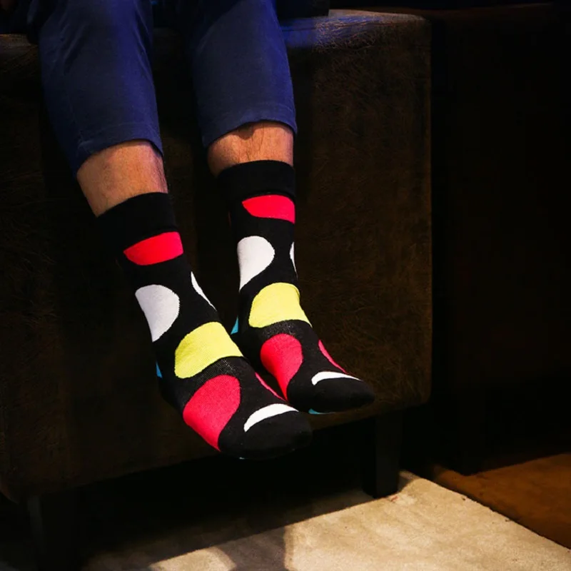 Men Socks In The Tube British Wind Personality Graffiti Stockings Trend of Neutral Literary Style | Мужская одежда
