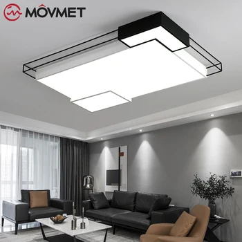 

Modern LED Retangular Metal Ceiling Lights Rectangular Rooms Ceiling Lamp Round Square Bedroom Kitchen Home Lighting