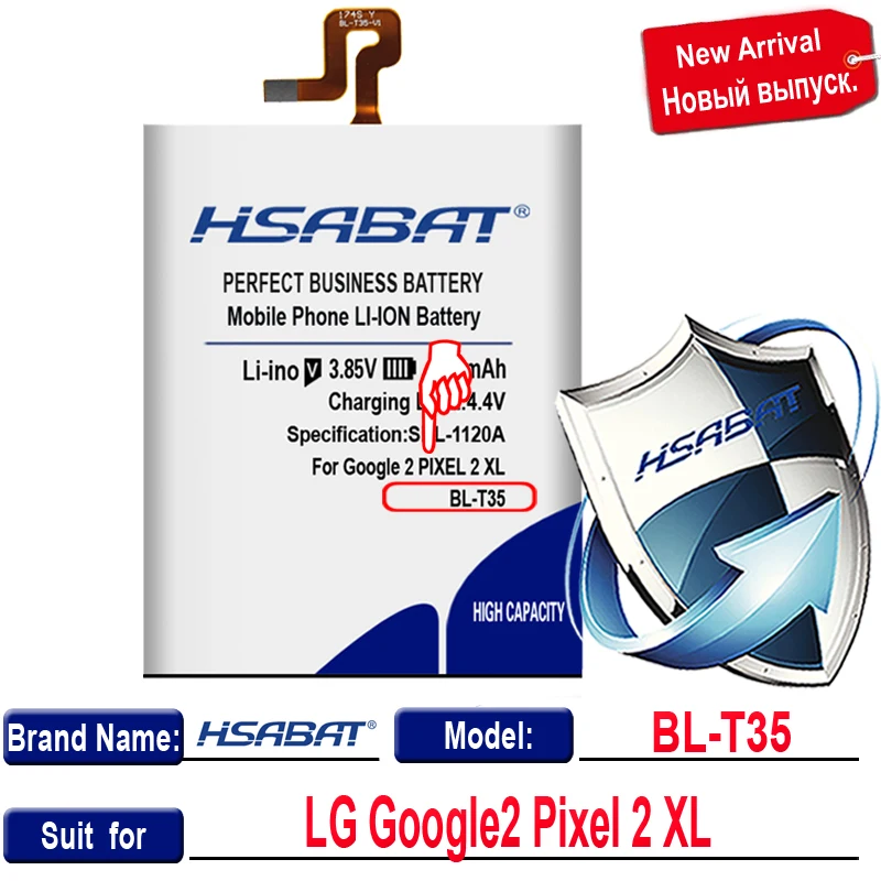 HSABAT 4450mAh BL-T35 Аккумулятор для LG Google2 Pixel 2 XL