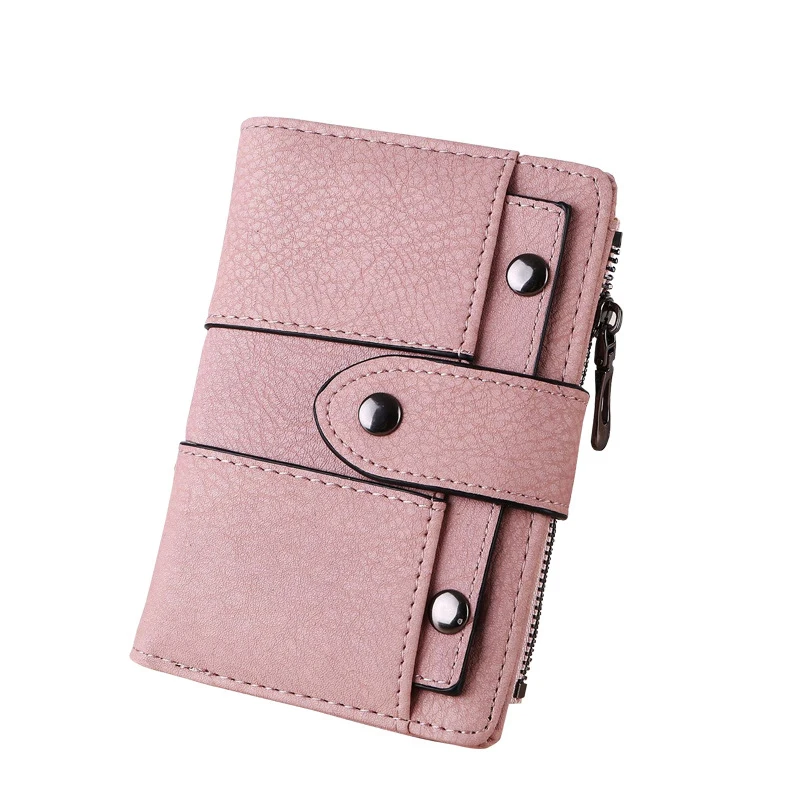 

2019 Leather Women Wallet Zipper Fashion Coin Purse Short Pocket Women's Purses Card Holder Ladies Short Clutch Leather Wallets