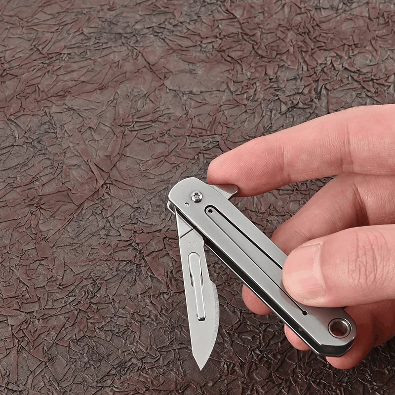 Edelstahl Schnell-öffnung Klapp Messer Utility Messer Mini Folding Keychain  Skalpell EDC Kurier Öffnung Knifves 10 Klingen - AliExpress