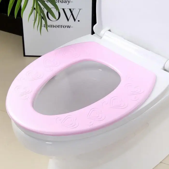 EVA Waterproof Toilet Seat O-type Washable Blue/Green/Pink Toilet Seat