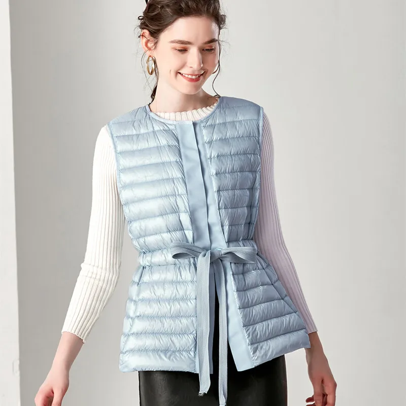 

chaqueta mujer White Down Jacket Vest Women Short Duck Down Outwear Loose Casual Sleeveless Vest Coats Ultra Light Down Jackets