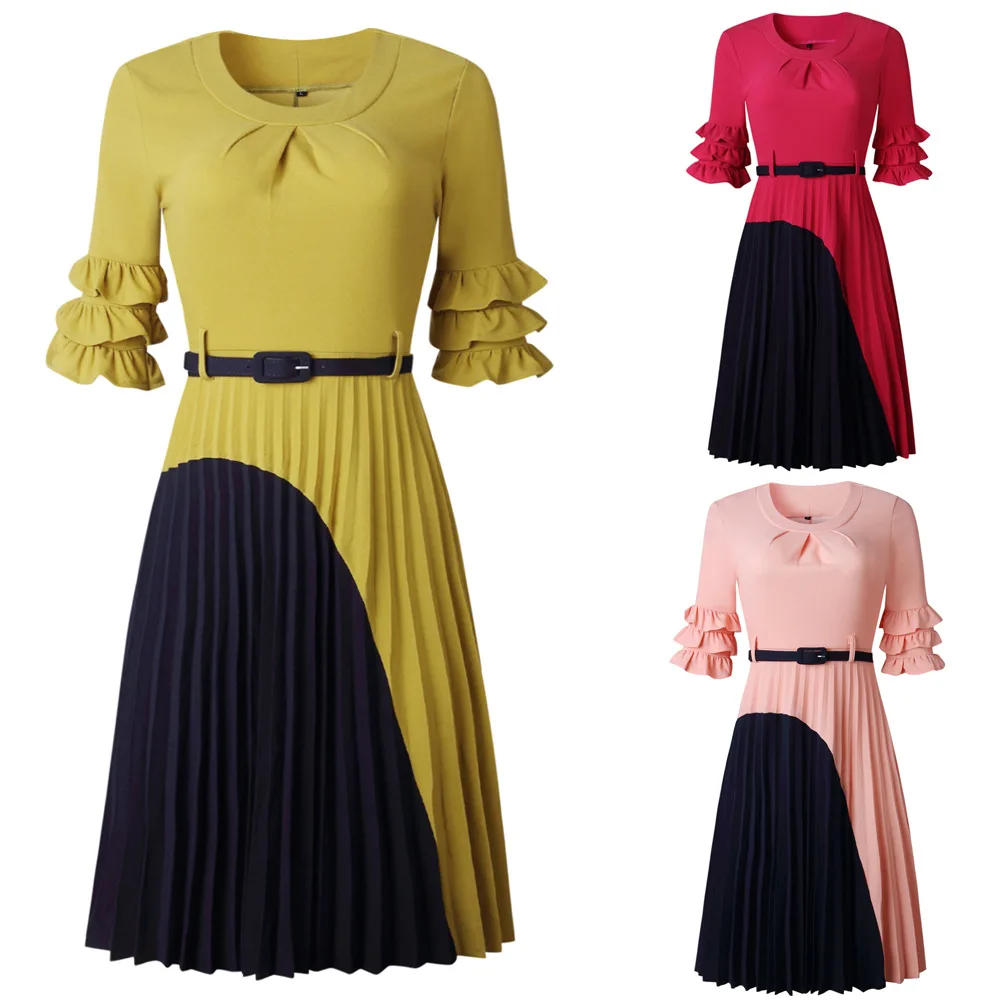 Африканские платья для женщин модная Дашики Анкара Плиссированное розовое желтое красное платье размера плюс африканская одежда сказочные сны