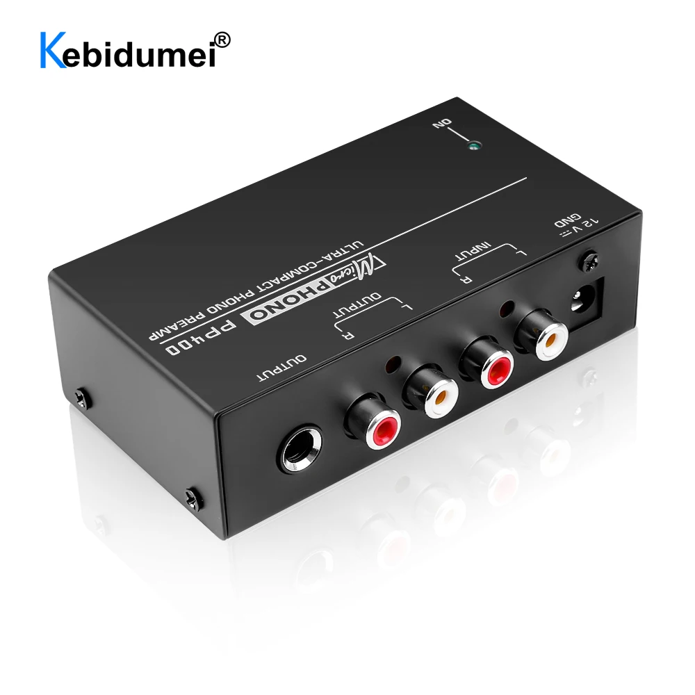 Kebidumei ультра-компактный Phono предусилитель с RCA 1/4 дюйма TRS интерфейсы PP400 |