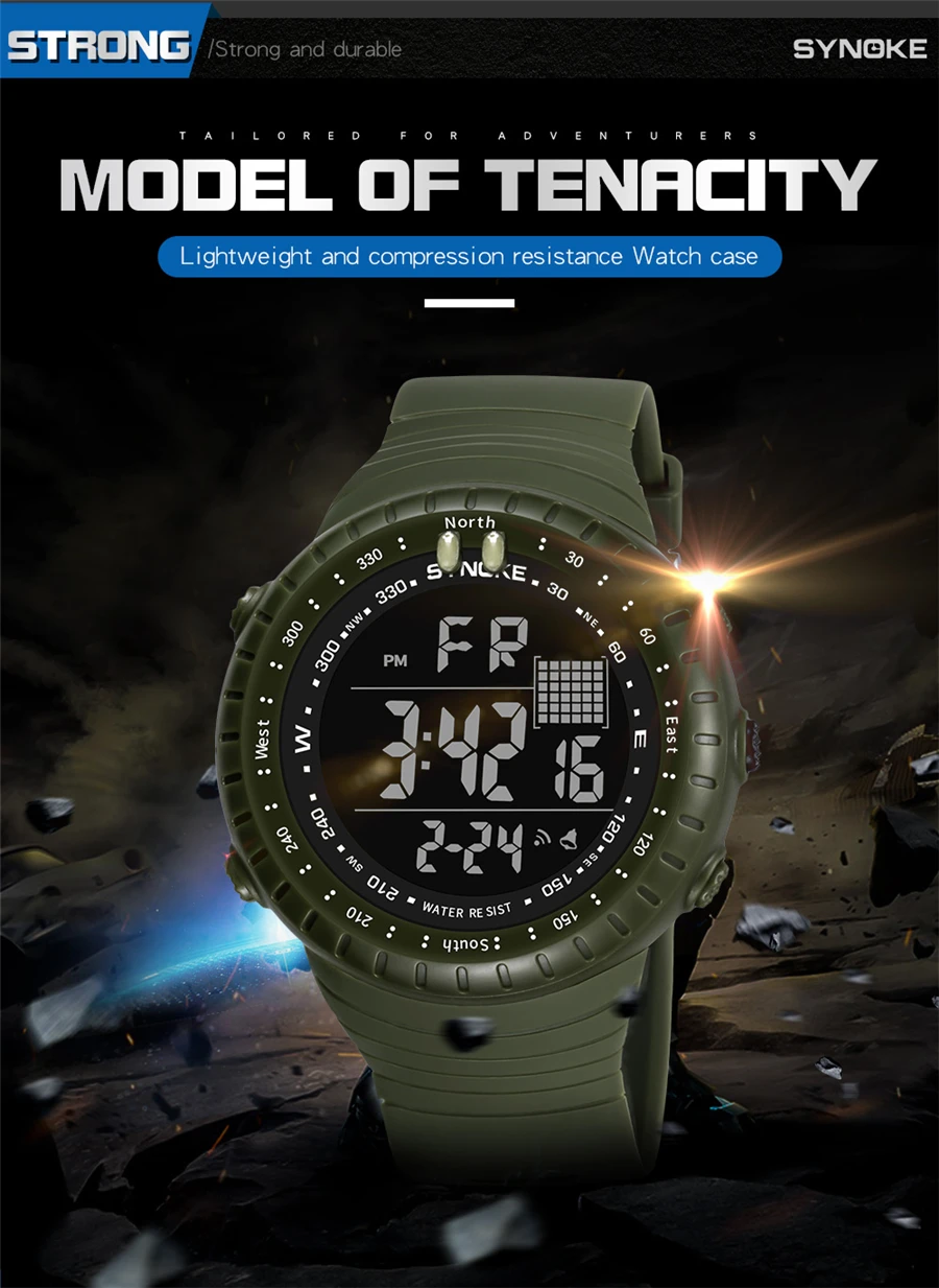 2021 New Men's Digital Watch Men Sports Watches Dual Time Pedometer Alarm Clock 50M Waterproof Military Watch Relogios Masculino