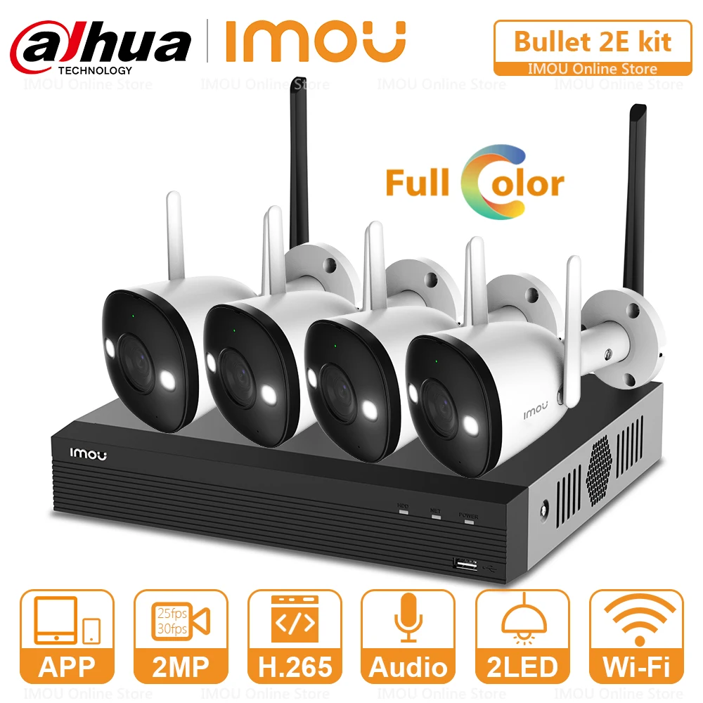 Dahua Full Color Night Vision Wireless Nvr Kit Ip67 Outdoor Video