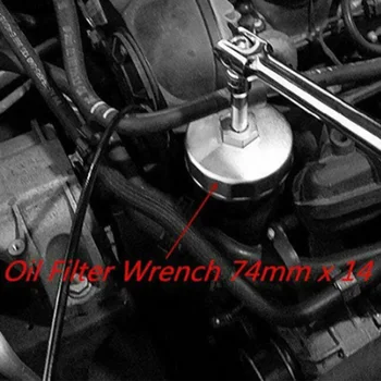 

74mm 14 Flutes Oil Filter Cartridge Cap Wrench Tool Socket Remover Car Accessories