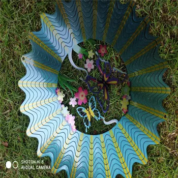 

10 inch wind spinner made from 1mm stainess steel sheet with high quality,charming and attractive decoration at home or garden