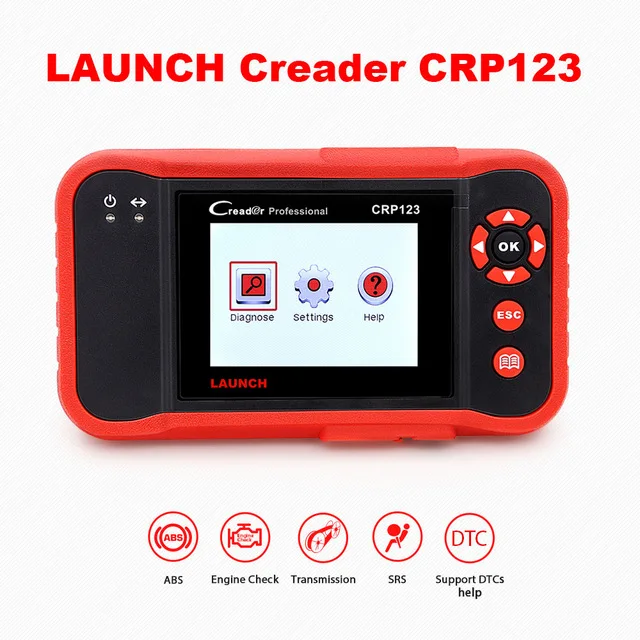 CRP123 Launch X431 CRP129 CRP123 Creader VII+ OBD2 сканер двигателя/ABS/SRS/трансмиссия автомобильный считыватель кодов автомобиля диагностический инструмент сканирования - Цвет: CRP123