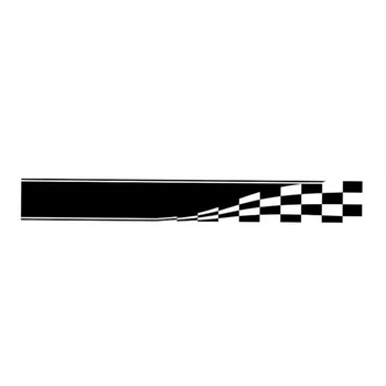 

Checkered Car Stickers Body Sports Racing Stripe Side Waterproof Black