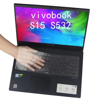 

Keyboard Silicone Skin Cover Protective for ASUS VivoBook S15 S532 S532FA and UX533FN 15.6 inch TPU Foldable washable anti-dust