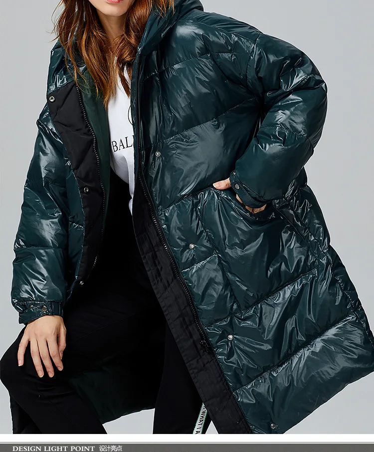 Большой размер зимняя куртка женские пуховики женские пуховые пальто Свободное пальто новая Корейская Длинная Верхняя одежда Модная парка