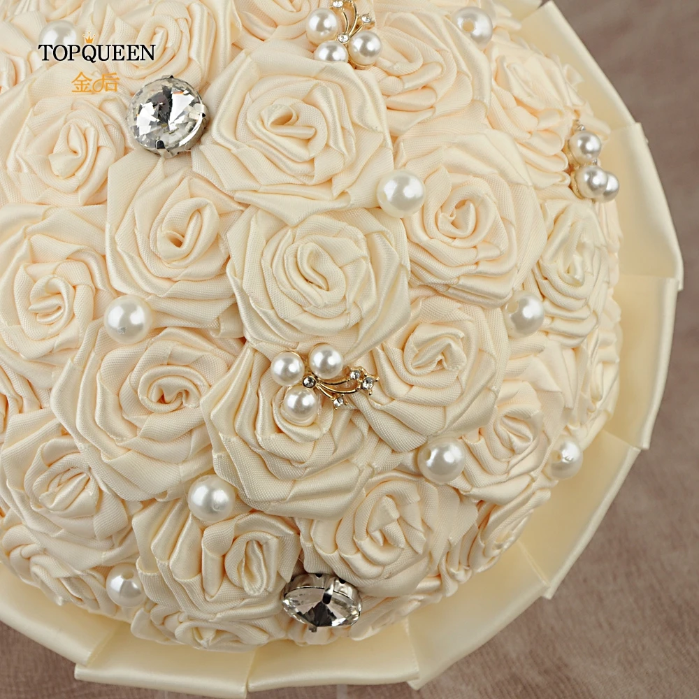 TOPQUEEN цвета слоновой кости свадебные букеты букет невесты ручной работы
