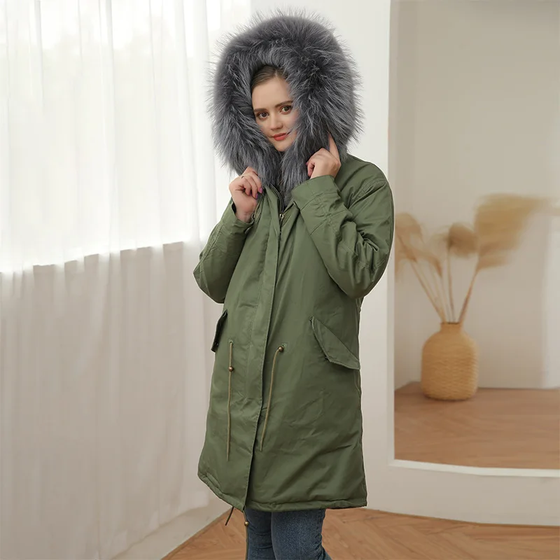 Rocwickline New Autumn & Winter Women's Coat Preppy Style Patchwork Zippers Hooded Office Lady Streetwear Military Formal Coat