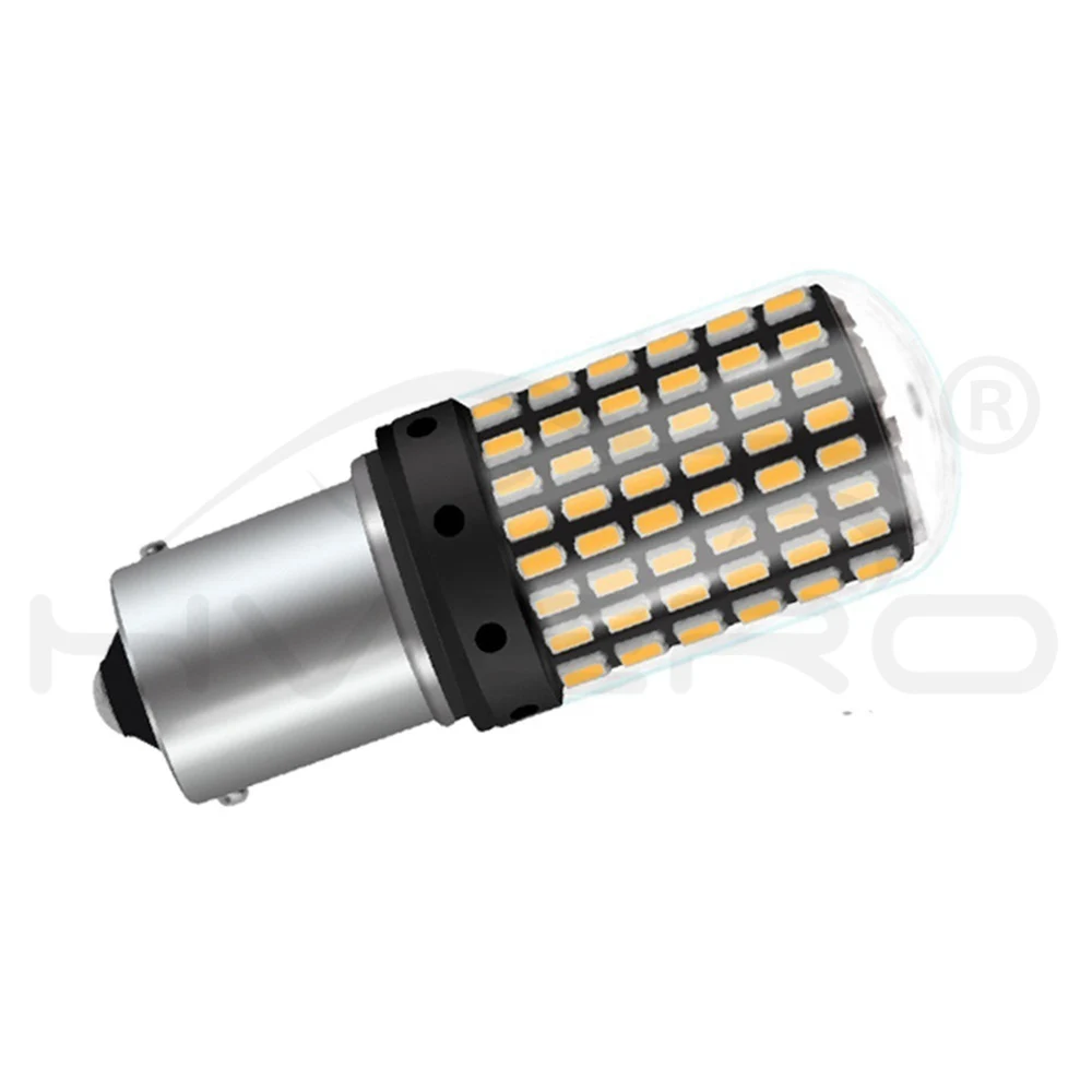 Hviero 2X 1156 1141 1073 7506 BA15S P215W Car Led Tail Bulb Brake Lights Auto Reverse Lamp Daytime Running Light White Yellow DC 12V 24v