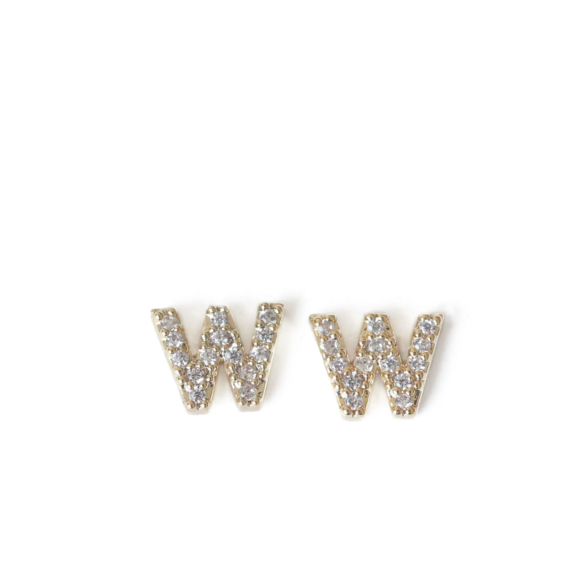 Трендовые кубические циркониевые золотые серьги с буквой Роскошные DIY маленькие серьги-гвоздики для женщин модные корейские Драгоценности 2 шт