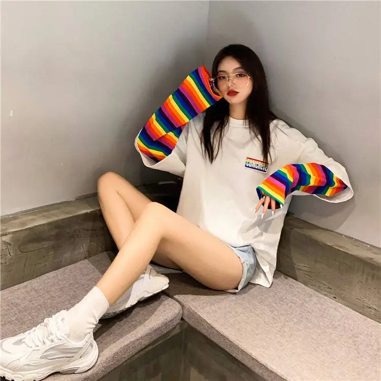 Women's Cute Ulzzang Girl Print Long Sleeve T-Shirt, Casual Streetwear Jumper for Spring Autumn Fashion image 3