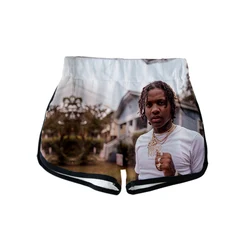 2021 nova hip hop rapper lil durk impressão 3d verão shorts feminino casual menina venda quente sexy calças 1