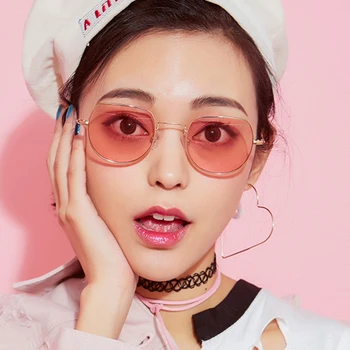 

2019 Trendy Candy Colored Sunglasses Women Irregular Hexagon Sunglass Transparent Lens Eyewear Clear Oculos De Sol