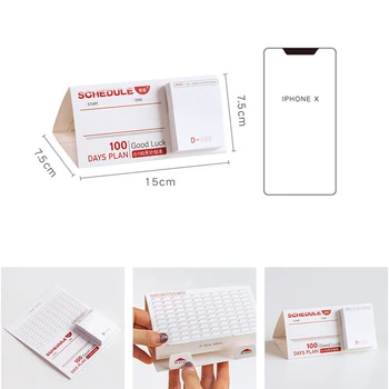 

Cute Message Memo Pads Kawaii 100-day Plan Sticky Notes Writing Notepads For Kids DIY Stationery School Office Supplies