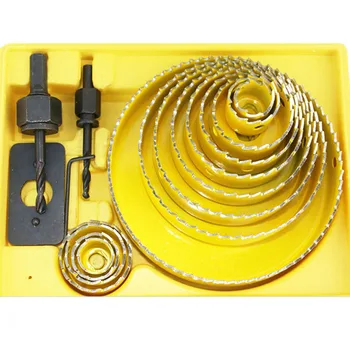 

16Pcs Hole Saw Kit Woodworking Hole Opener Hex Key and Install Plate for Soft Wood, PVC Board and Plastic Plate Drilling