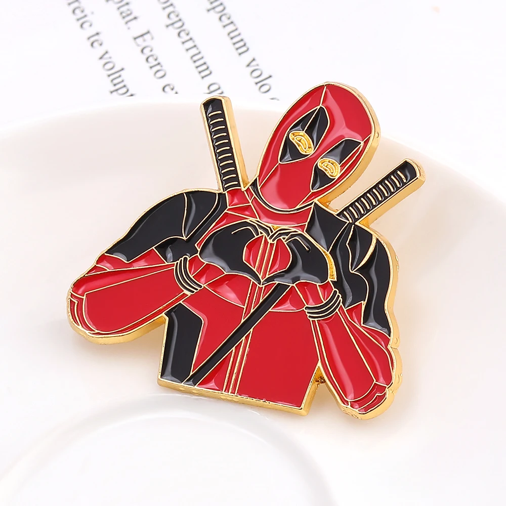 Торговля Marvel Movie X-MAN Дэдпул поза Любовь Сердце Эмаль Булавка брошка на лацканы сумка рюкзак джинсовая одежда булавка брошь бижутерия