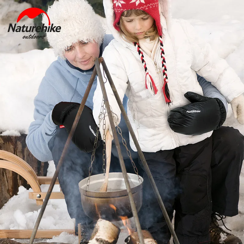 Naturehike лыжные Пуховые перчатки унисекс 50 г сверхлегкие зимние перчатки зимние теплые гусиный пух водонепроницаемые перчатки для лыжного спорта теплые принадлежности