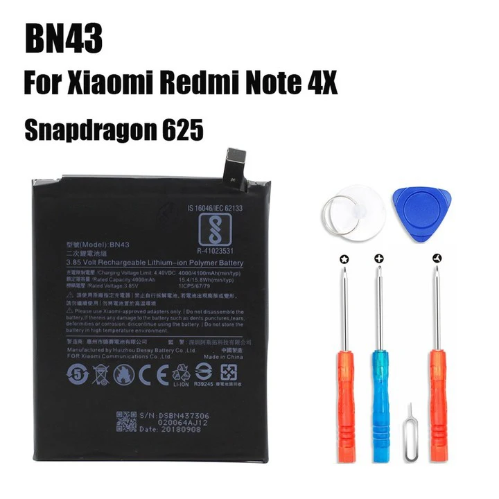 For Redmi Note 4X Аккумулятор PINZHENG BM45 BM47 BN43 BM22 BN41 для Xiao mi Red mi 3 3S 3X4 Note 2 Note 4 4X аккумулятор для Xiaomi mi 5 аккумуляторов - Цвет: For Redmi Note 4X