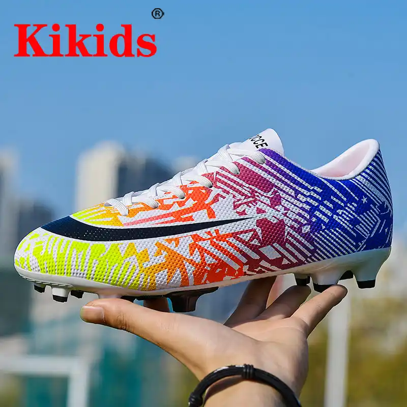 子供靴fg新男性サッカーシューズキッズトレーニングサッカースポーツスニーカーサイズ34 44ドロップシッピング良質男性サッカーシューズ Aliexpress