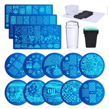 Biutee 13Pcs פרח יער תמונת נייל צלחות + 2 סטמפר מגרד סטי נייל ארט Stamping צלחות נייל חותמת צלחת נייל ארט כלים(China)