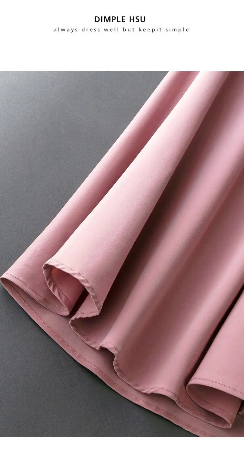 Summer Silk Midi Skirts Womens Korean England Style Satin Office Lady Simple Solid Elegant Faldas Mujer Moda Long Skirts Womens Summer Silk Midi Skirts Womens Korean England Style Satin Office Lady Simple Solid Elegant Faldas Mujer Moda Long Skirts Womens