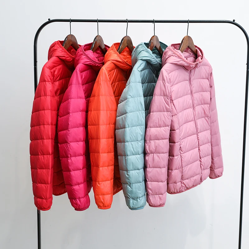 

high quality 2019 New Autumn Winter Women Thin White Duck Down Jacket Parka Female Ultra Light Down Coat Short Tops Plus Size