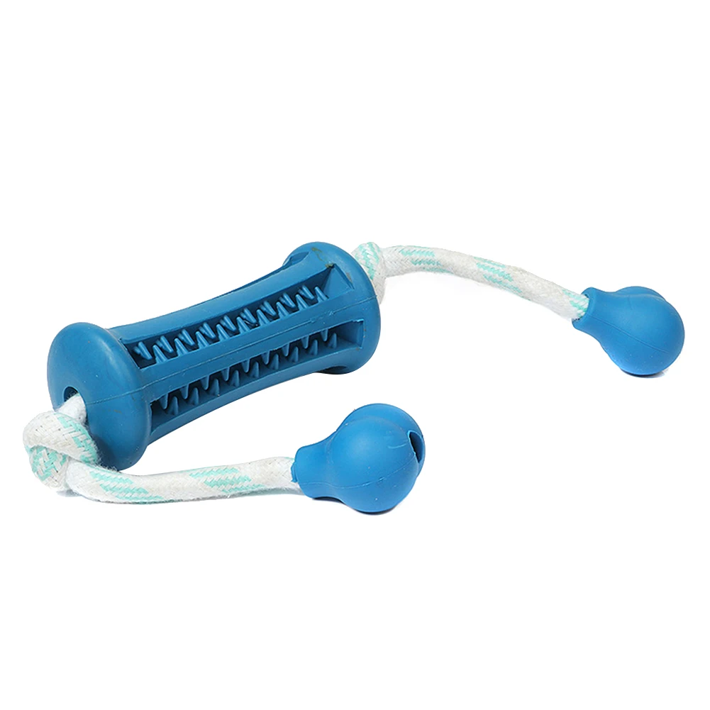 New Pet Dog Chew Toy Treat Trainning Rubber Molar Teeth Cleaning Interaction Toy with Rope NE