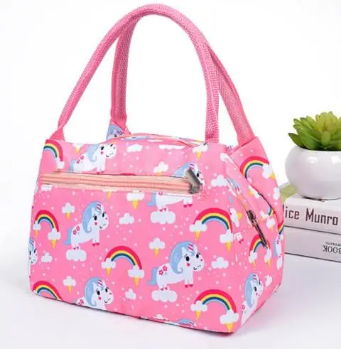 Children Adult Picnic Unicorn Lunch Bag Cool Bag School Gift Insulated Bags - Цвет: C